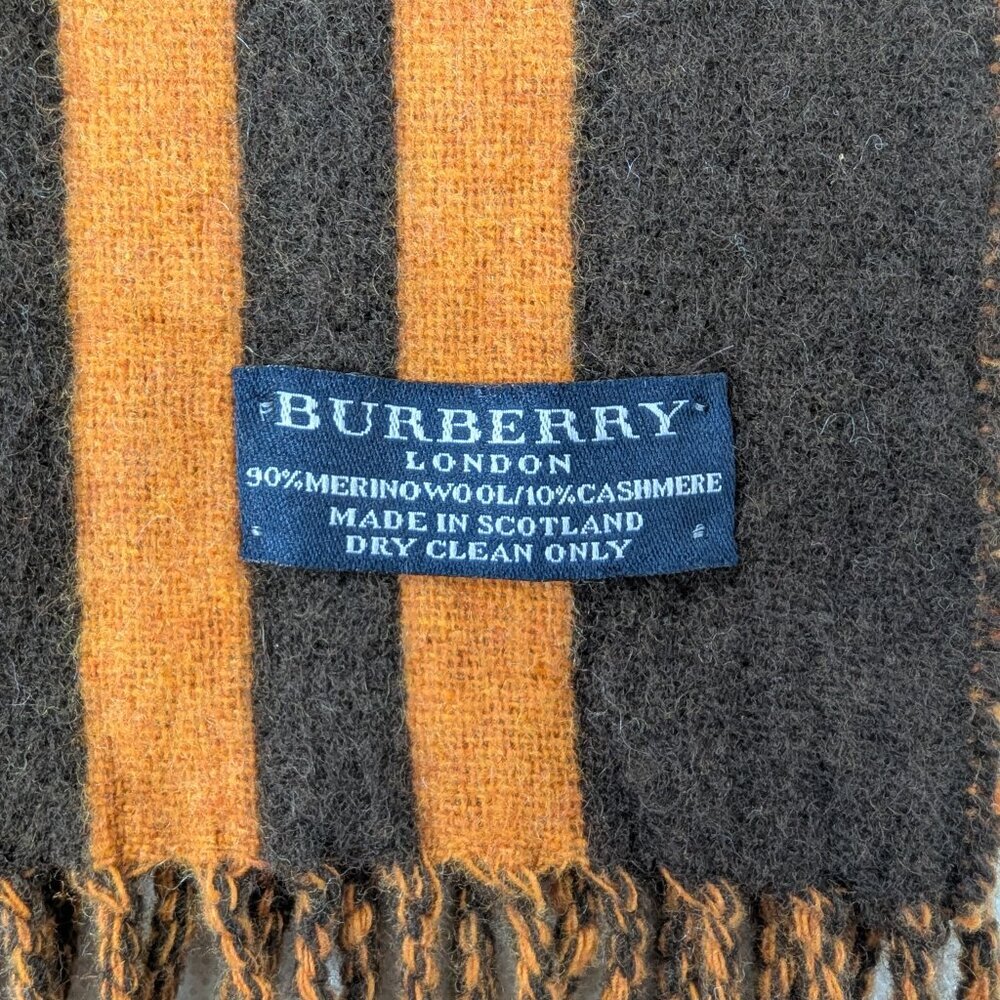 Authentic Burberry Plaid Scarf Brown/Orange | Winter Classic | Clean Used. - Picture 5 of 8